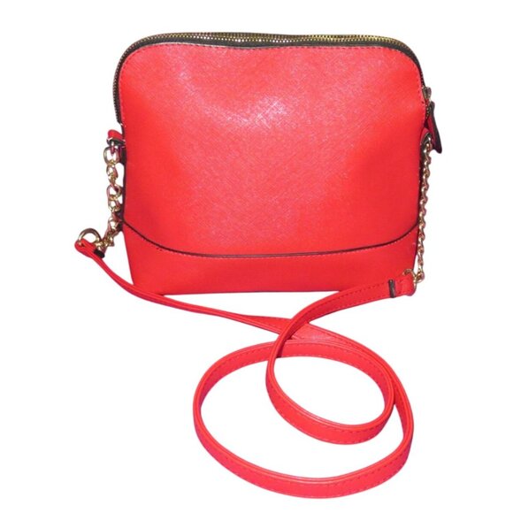 Steve Madden Girl Vibrant Red Vegan Leather Gold Studded Crossbody Bag NWOT - Picture 2 of 9